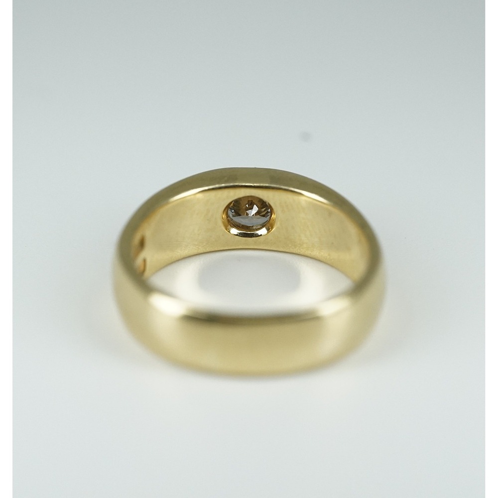 .50 ct Bezel Flush 18k Solid Yellow Gold Natural Diamond Ring - Thick Band 7.86g - Picture 9 of 10